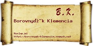 Borovnyák Klemencia névjegykártya